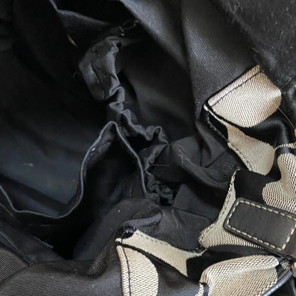 Coach 2009 Stripe Jacquard Black and Gray Baby Bag (F13803) - Picture 5 of 16